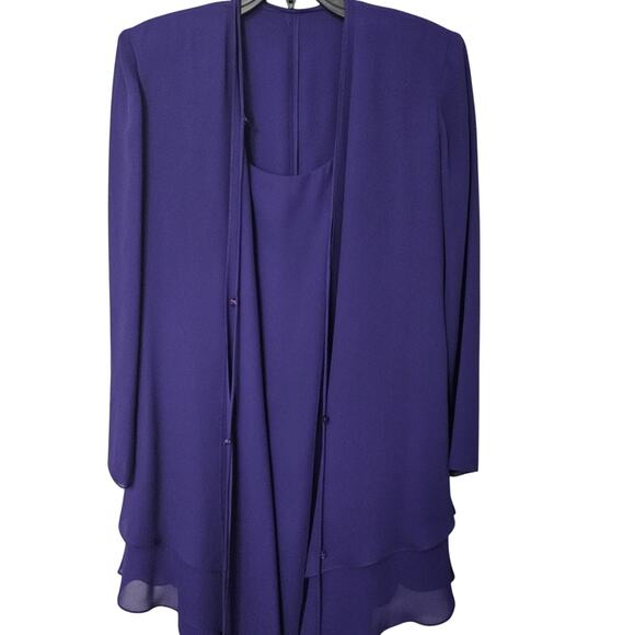 Lillie Rubin Dresses & Skirts - Lillie Rubin Purple Evening Formal Maxi Two Piece Dress Cardigan Size 8 Occasion